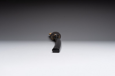 A Japanese katana, signed Yamashiro no Kami Fujiwara Kunikiyo, inscribed 'forged from Nanban tetsu' and chrysanthemum crest, with koshirae, ca. 1629-1665