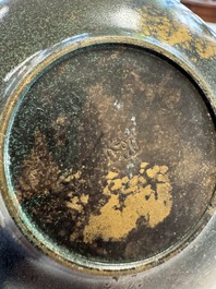 A Japanese patinated bronze vase, 20th C.