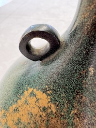 A Japanese patinated bronze vase, 20th C.