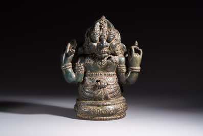 A bronze sculpture of Ganesh, 20th C.