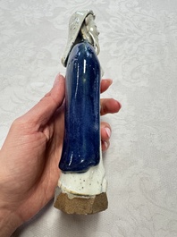Five Chinese blue and white figures, Qianlong/Jiaqing