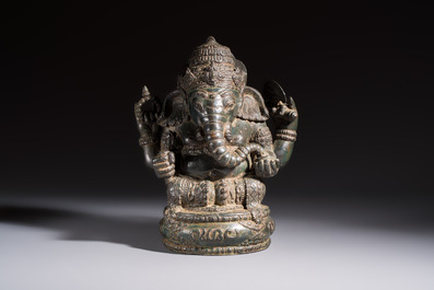 A bronze sculpture of Ganesh, 20th C.