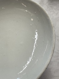 Two Chinese blue and white 'Chilong' covered warming bowls, Guangxu mark and of the period