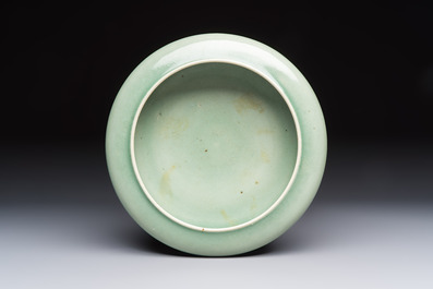 A Chinese green-glazed brush washer, 18th C.