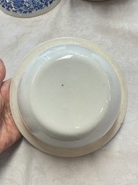 Two Chinese blue and white 'Chilong' covered warming bowls, Guangxu mark and of the period