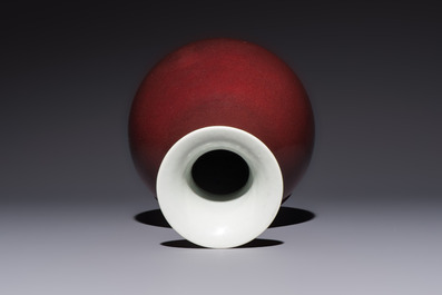 A Chinese copper-red-glazed 'Yuhuchunping' vase, Qianlong mark and of the period