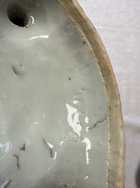 A Chinese export famille rose goose-form tureen and stand, Qianlong
