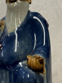 Five Chinese blue and white figures, Qianlong/Jiaqing