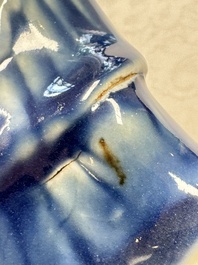 Five Chinese blue and white figures, Qianlong/Jiaqing