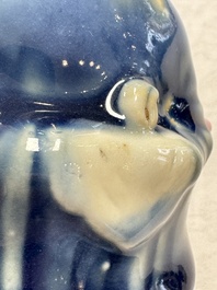 Five Chinese blue and white figures, Qianlong/Jiaqing