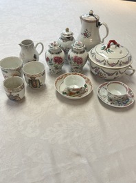 A varied collection of 13 Chinese famille rose wares, Yongzheng/Qianlong