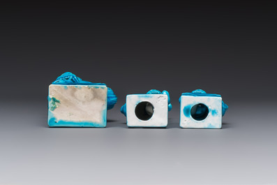 Six Chinese turquoise-glazed wares, 19/20th C.