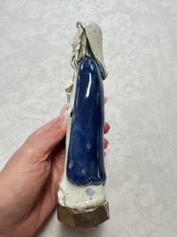 Five Chinese blue and white figures, Qianlong/Jiaqing