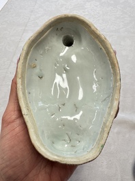 A Chinese export famille rose goose-form tureen and stand, Qianlong