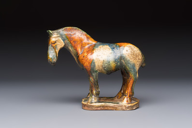 A Chinese sancai-glazed horse, probably Tang