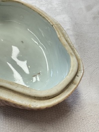 A Chinese export famille rose goose-form tureen and stand, Qianlong