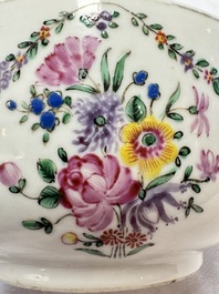 A varied collection of 13 Chinese famille rose wares, Yongzheng/Qianlong
