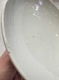 Two Chinese blue and white 'Chilong' covered warming bowls, Guangxu mark and of the period
