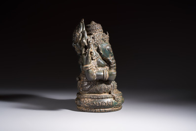 A bronze sculpture of Ganesh, 20th C.