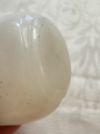 Five Chinese white jade and glass snuff bottles, 19/20th C.