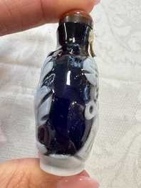 Seven Chinese glass snuff bottles, Daoguang mark, 19/20th C.