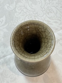 A Chinese Longquan celadon vase with handles, Ming