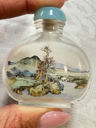 Five Chinese inside-painted snuff bottles, signed Chen Runpu 陈润璞 and Sun Xuecun 孙雪村, 20th C.
