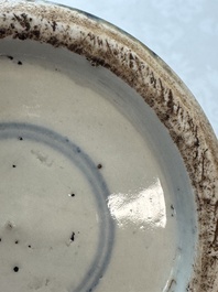 A Chinese powder-blue brush pot, 19th C.