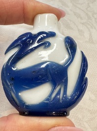 Seven Chinese glass snuff bottles, Daoguang mark, 19/20th C.