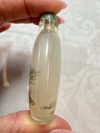 Five Chinese inside-painted snuff bottles, signed Chen Runpu 陈润璞 and Sun Xuecun 孙雪村, 20th C.