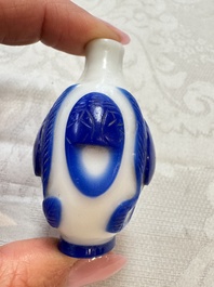 Seven Chinese glass snuff bottles, Daoguang mark, 19/20th C.