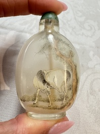 Five Chinese inside-painted snuff bottles, signed Chen Runpu 陈润璞 and Sun Xuecun 孙雪村, 20th C.