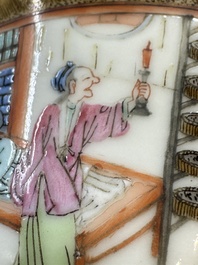 A Chinese famille rose 'Rice and Silk Production' bowl, Daoguang mark and of the period