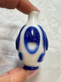 Seven Chinese glass snuff bottles, Daoguang mark, 19/20th C.