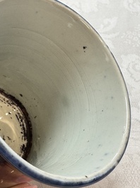 A Chinese powder-blue brush pot, 19th C.