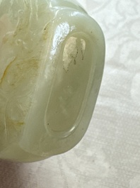 Five various Chinese jade, jadeite, agate and glass snuff bottles, 19th C.