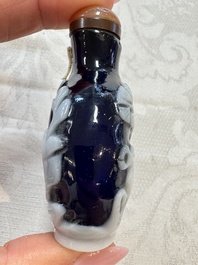Seven Chinese glass snuff bottles, Daoguang mark, 19/20th C.