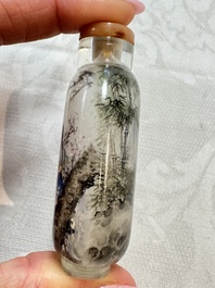 Five Chinese inside-painted snuff bottles, signed Chen Runpu 陈润璞 and Sun Xuecun 孙雪村, 20th C.