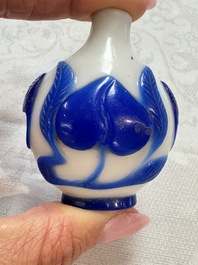 Seven Chinese glass snuff bottles, Daoguang mark, 19/20th C.