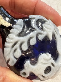 Seven Chinese glass snuff bottles, Daoguang mark, 19/20th C.