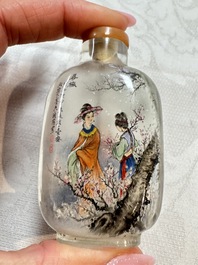 Five Chinese inside-painted snuff bottles, signed Chen Runpu 陈润璞 and Sun Xuecun 孙雪村, 20th C.