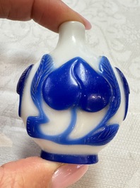 Seven Chinese glass snuff bottles, Daoguang mark, 19/20th C.