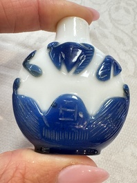 Seven Chinese glass snuff bottles, Daoguang mark, 19/20th C.