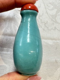 Seven Chinese glass snuff bottles, Daoguang mark, 19/20th C.