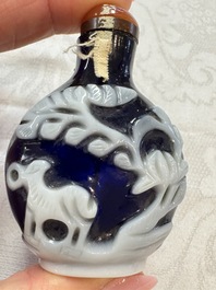 Seven Chinese glass snuff bottles, Daoguang mark, 19/20th C.