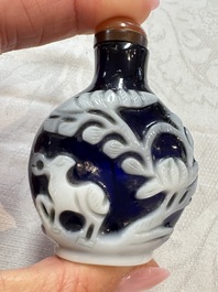 Seven Chinese glass snuff bottles, Daoguang mark, 19/20th C.