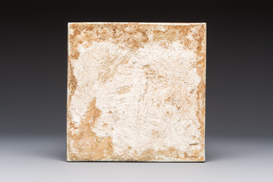 Six Chinese blue and white plates, a dish and a large tile, Yongzheng/Qianlong
