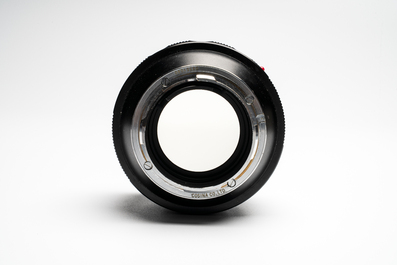 A Voigtl&auml;nder Nokton 50 mm F1.1 lens and hood