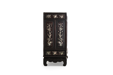 A fine Vietnamese mother-of-pearl-inlaid wooden cabinet, 19th C.