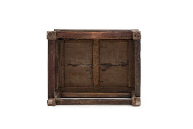 A Chinese carved hongmu armchair, 19th C.